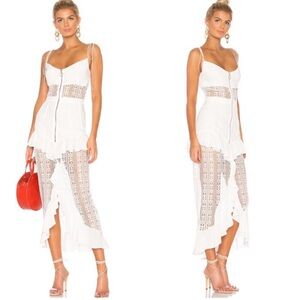 For Love and Lemons Lovebird Midi Dress White XS